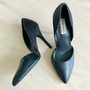 Steve Madden 'Giddy' D'Orsay Black Textured High Heels Sz 7.5